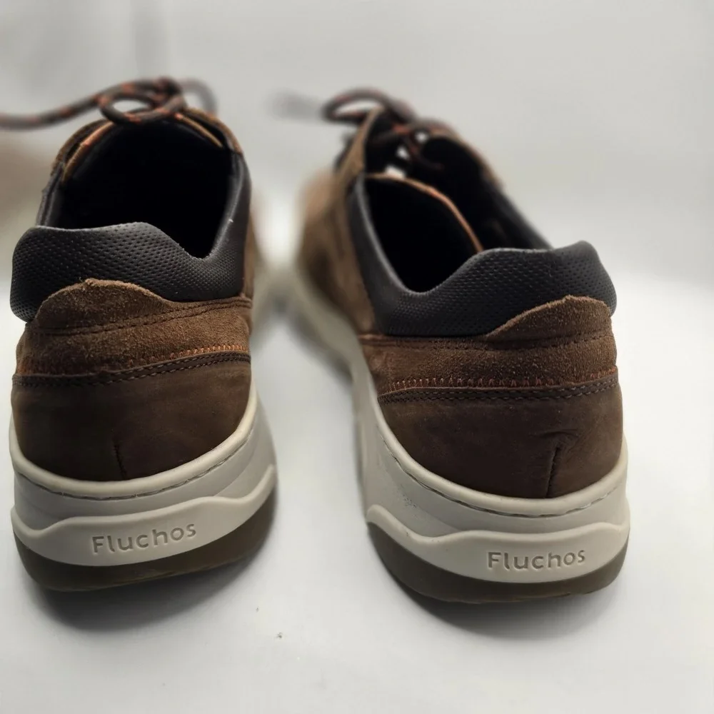 Fluchos Kansas F1345 Mens Casual Leather Sneakers Size 42 US Mens 9 Brown